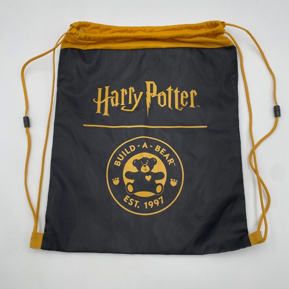 Build-A-Bear Harry Potter Black Gold Drawstring Bag Backpack Cinch Sack 17"x13"